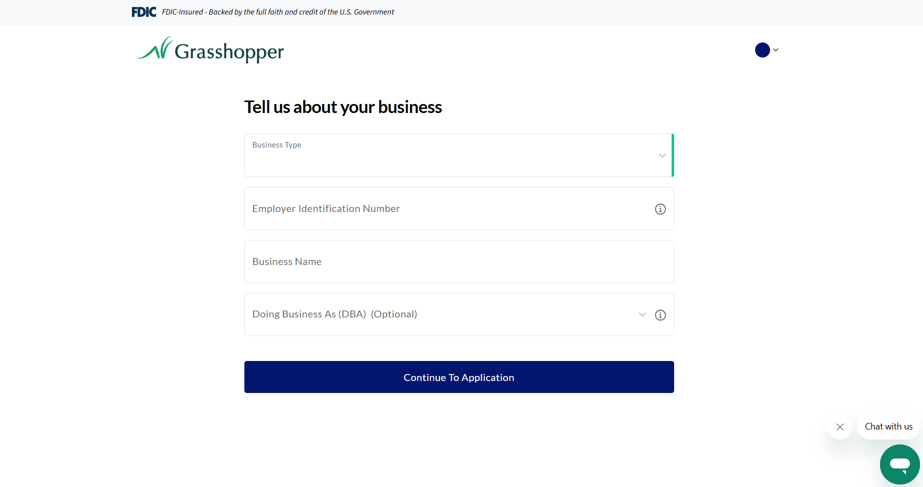 Grasshopper Deposit Application - About Your Business.png
